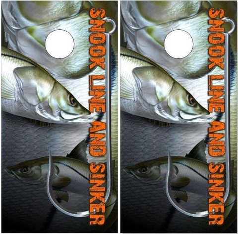 Fish Snook Line and Sinker Cornhole Boards