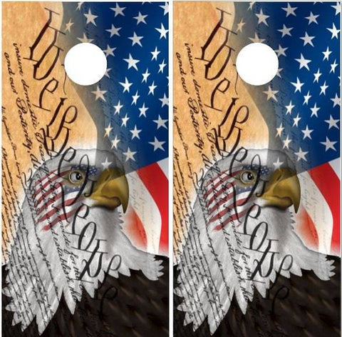 American Flag Constitution Eagle Cornhole Boards