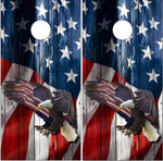 American Flag Eagle Wood Cornhole Boards