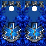 EMS Blue Flames Cornhole Boards