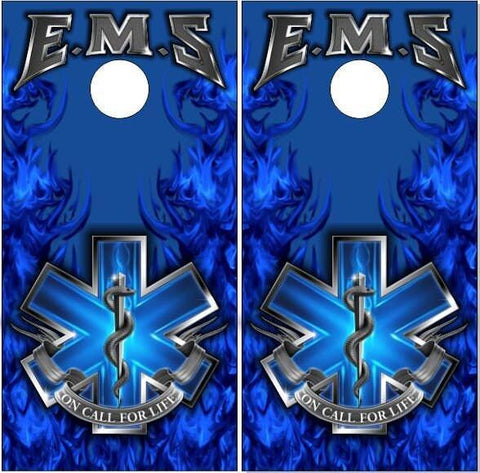 EMS Blue Flames Cornhole Boards