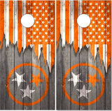 Tennessee Flag Orange Wood Cornhole Boards