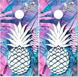 Hello Summer Beach Pineapple Cornhole Boards