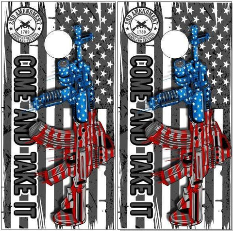 2nd Amendment American Flag Gun Cornhole Boards