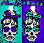 Mom Life Skull Purple Cornhole Boards