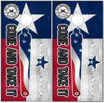 2a Come and Take It Cannon Texas Flag Cornhole Boards