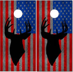 American Flag Buck Cornhole Boards