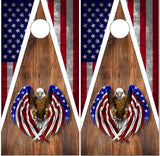 American Flag Eagle Wood Cornhole Boards