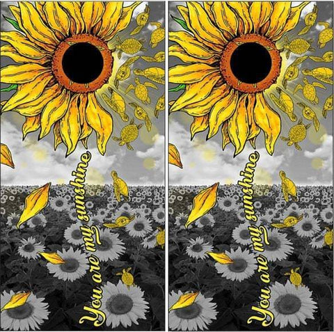 Sunflower Turtles Cornhole Boards