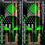 Wicked Wire Thin Green Line Skull Cornhole Boards