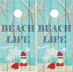 Beach Star Fish Santa Cornhole Boards