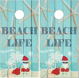 Beach Star Fish Santa Cornhole Boards