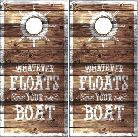 Float Your Boat Nautical Beach Cornhole Boards