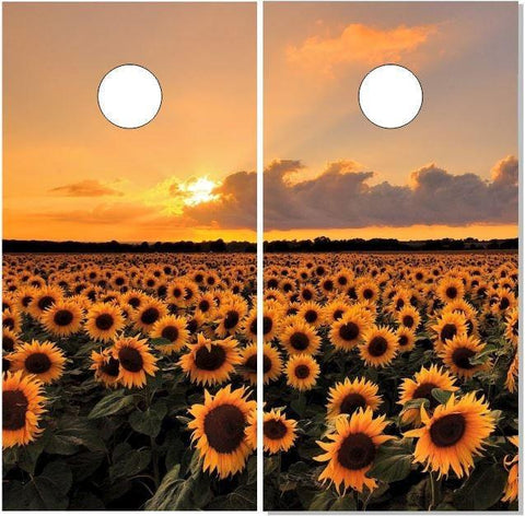 Sunflower Field Sunset Cornhole Boards