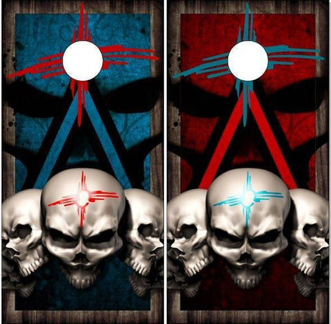 Zia Skulls Cornhole Boards