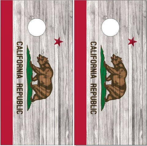 California Republic Flag Wood Cornhole Boards