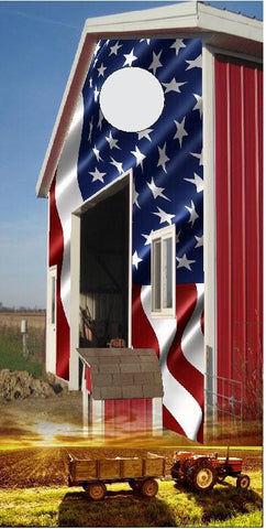 Barn American Flag Cornhole Boards