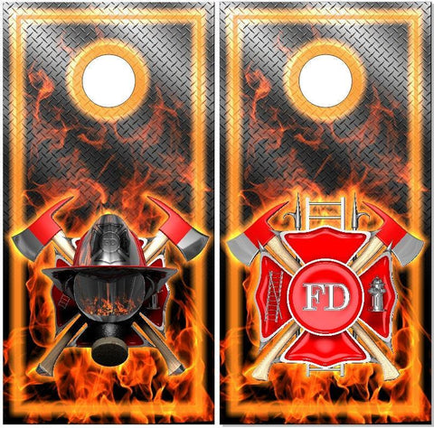 Fireman Fire Cornhole Boards