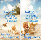 Keep Calm Beach Theme Shells Cornhole Boards