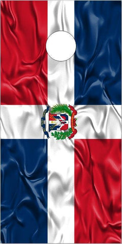 Dominican Republic Flag Wavy Cornhole Boards