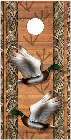 Duck Hunting Wood Plank Camo Cornhole Boards