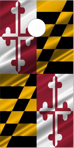 Maryland Flag Ripples Cornhole Boards