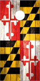 Maryland Flag Weathered Wood Cornhole Boards