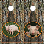 Pig Camo Cornhole Boards