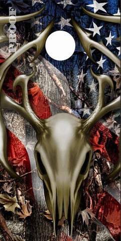 Tribal Buck Skull Flag Camo Cornhole Boards