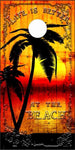 Beach Palm Tree Sunset Cornhole Boards