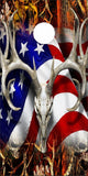 American Deer Oblit Skull Blaze Camo Cornhole Boards